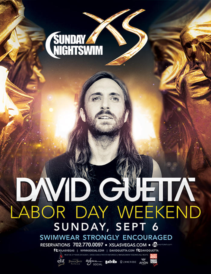 David Guetta  Labor Day Weekend at XS Nightclub on Sunday 